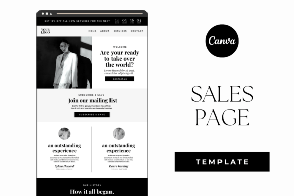 Sales Website Page Canva Template Graphic Websites By Visual Fusion Studio