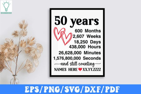 50th Wedding Anniversary SVG Graphic 3D SVG By Designer302