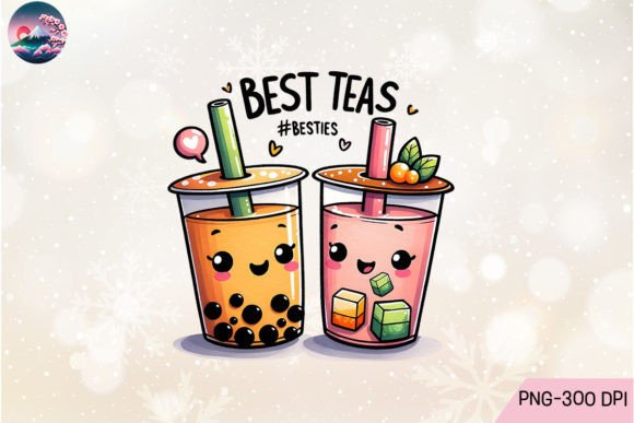 Boba Besties Cups PNG Graphic Crafts By Cherry Blossom
