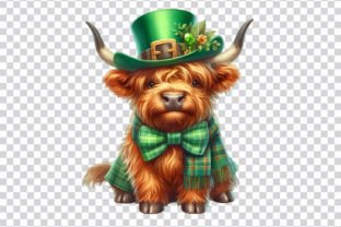 St. Patrick's Day Highland Cow Clipart Illustration Illustrations Imprimables Par ArtStory 4