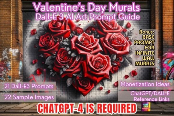 Valentine's Day Mural AI Art Guide Graphic AI Graphics By LumiDigiPrints