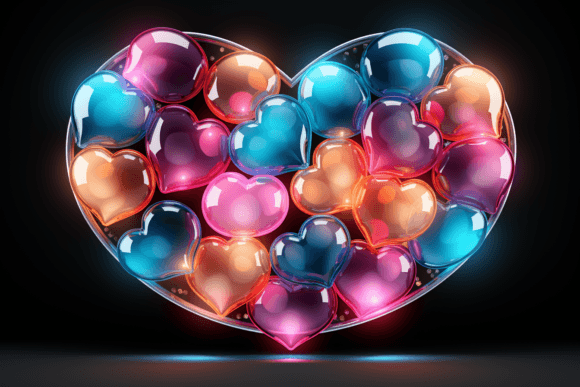 Beautiful Colorful Heart Shape Backgroun Illustration Illustrations Imprimables Par saydurf