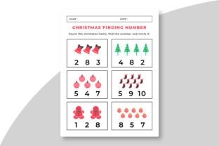 Christmas Finding Number Worksheet - 3 Graphic PreK By srempire 4