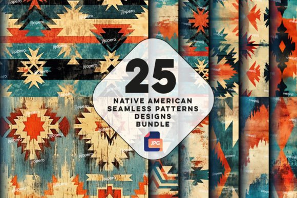 Native American Seamless Patterns Graphic Illustrations By jijopero