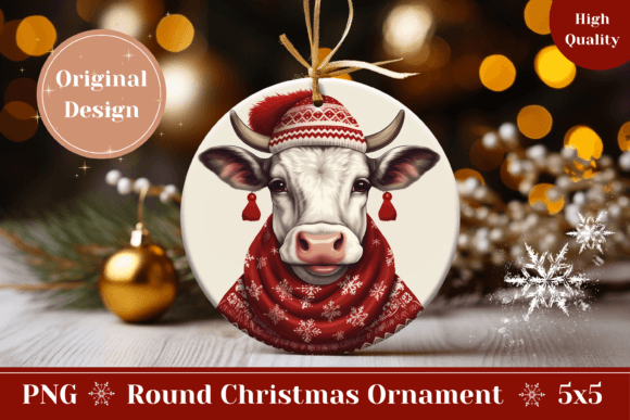 Christmas Cow Ornament Design PNG Graphic AI Graphics By Ailirel Design