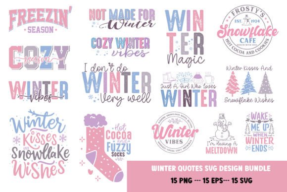 Winter Quotes SVG Bundle Design Graphic Crafts By Trendy T shirt Store