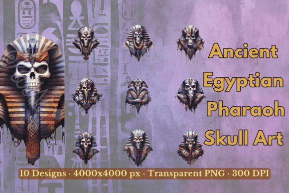Pharaoh Skull Clipart PNG Bundle Graphic Illustrations By imperfectirissio
