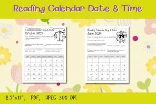 Reading Calendar Date & Time Jan - Dec Grafika 1st grade Przez HappyDesign 2