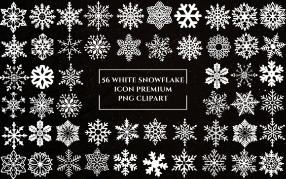 56 White Snowflake Icon PNG Clipart Graphic Illustrations By GraphicxPack