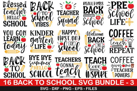 Back to School SVG Bundle Afbeelding Crafts Door fokira