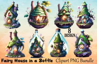 Fairy House in a Bottle Clipart Bundle Illustration Illustrations Imprimables Par AM-Designer