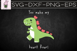 Heart Roar Valentine SVG Graphic Print Templates By Turtle Rabbit 1