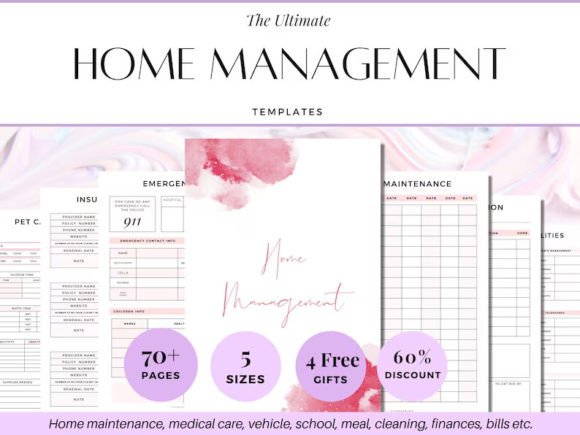 Household Planner, Home Management, Home Graphic Print Templates By PlannersByBee