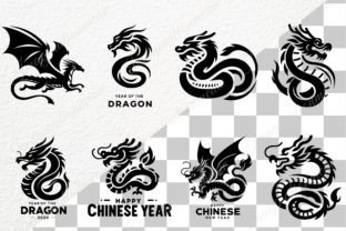 40 Dragons Svg Bundle Cut File Grafika Ilustracje do Druku Przez Imagination Meaw 6
