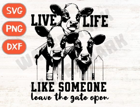 Farm Life Svg, Gate Open Heifer Cow Svg Graphic T-shirt Designs By ThngphakJSC