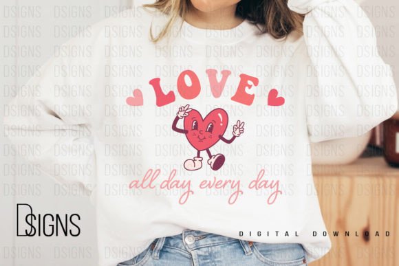 Love Retro Funny Valentine Sublimation Grafik T-shirt Designs Von DSIGNS