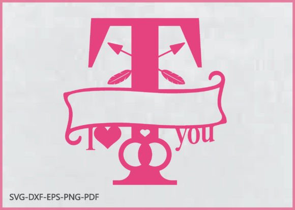 Valentine Split Monogram Alphabet SVG Graphic Print Templates By funnySVGmax