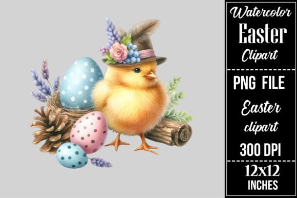 Watercolor Easter Clipart Grafika Ilustracje do Druku Przez craftvillage