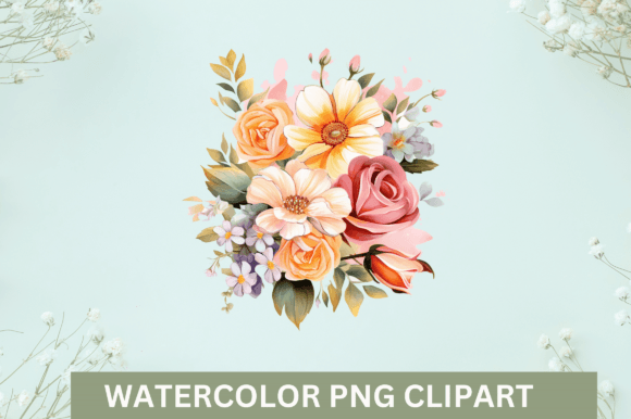 Bouquet of Flowers Clipart Png Graphic Illustrations By Craft Fair