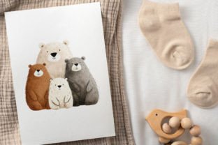 Family Bear Nursery Clipart Bundle Gráfico Objetos Gráficos de Alta Calidad Por patipaintsco 2