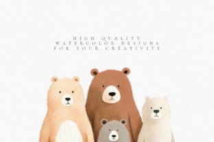 Family Bear Nursery Clipart Bundle Gráfico Objetos Gráficos de Alta Calidad Por patipaintsco 4