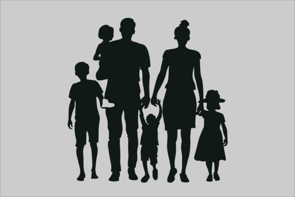 Family Silhouette Grafik Druckbare Illustrationen Von Rajibstore_987