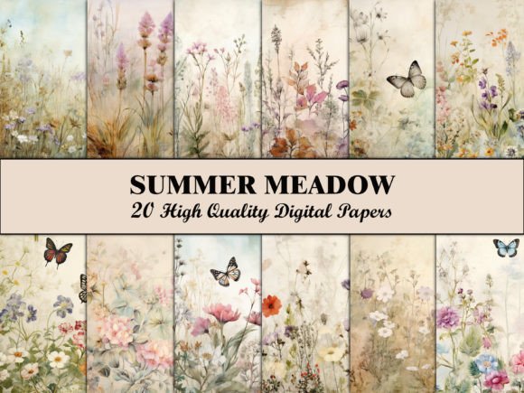 Floral Scrapbook Paper Wildflower Meadow Graphic Patterns By Wildflower Publishing