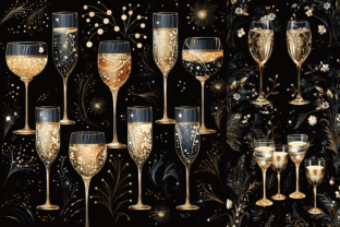 Golden New Year Champagne Glasses Graphic Backgrounds By Color Studio 3