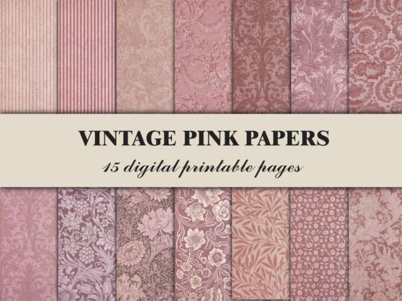Pink Scrapbook Paper Vintage Pattern Graphic Patterns By Wildflower Publishing