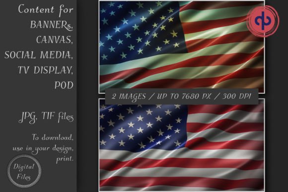 US Flag 3D Bundle Graphic Backgrounds By bitzu0611