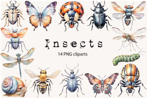 Insects Clipart Set Grafik Druckbare Illustrationen Von ApetekMarket