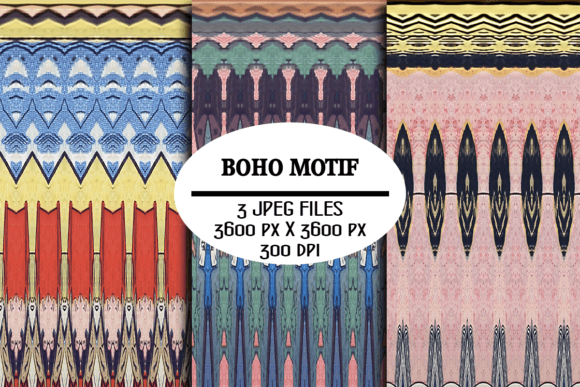 Boho Motif Set 5 Illustration Modèles de Papier Par Digital Art Collectibles