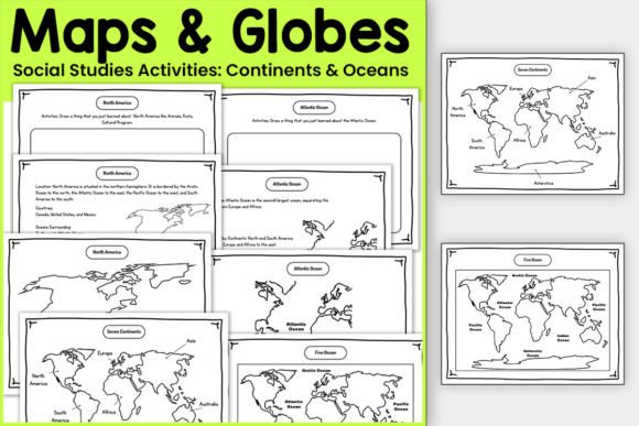 Social Studies Maps & Globes Activities Grafica 3rd grade Di TheStudyKits