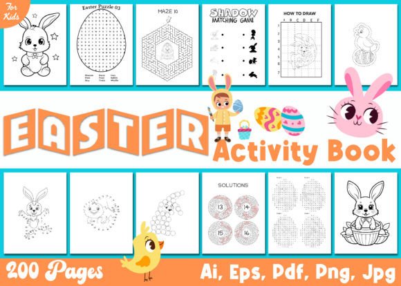 Easter Activity Book for Kids - KDP Afbeelding Kleurplaten & Kleurboeken voor Kinderen Door WinSum Art
