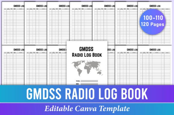 Editable GMDSS Radio Log Book Canva Grafika Wnętrza KDP Przez Mustafiz
