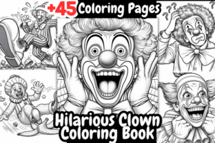 Hilarious Clown Coloring Book Grafica Pagine e libri da colorare Di Coffee mix 2