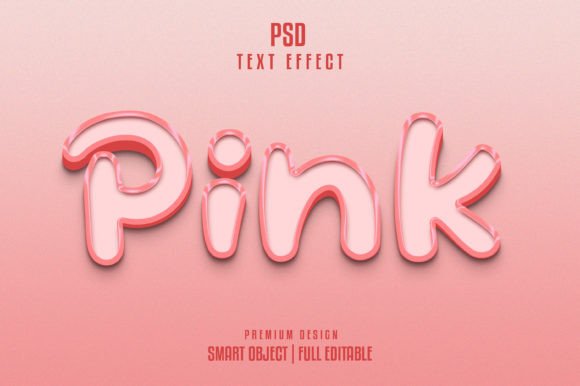 Pink Text Effect Style Gráfico Estilos de capas Por himelgfx