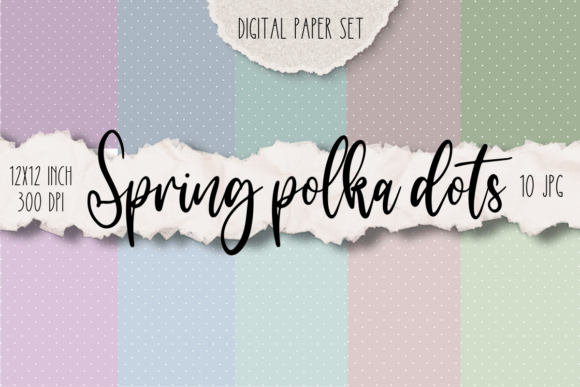 Spring Polka Dots Paper Pack Graphic Patterns By Cheerful Apple Studio