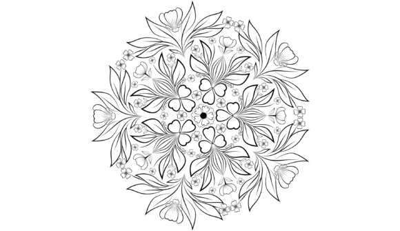 Round Floral Ornament Svg Gráfico Ilustraciones Imprimibles Por aneisspiaf