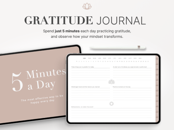 Digital Gratitude Journal Graphic Graphic Templates By Makii