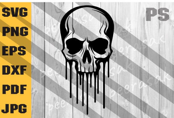 Dripping Skull SVG, Skeleton Graphic 3D SVG By ILukkystore