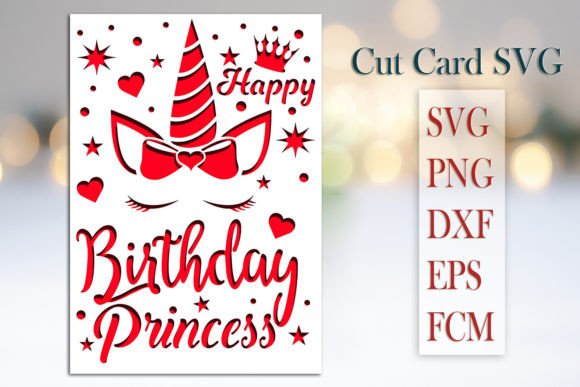 Happy Birthday Paper Cut Card SVG Gráfico SVG 3D Por Hobby3DStudio