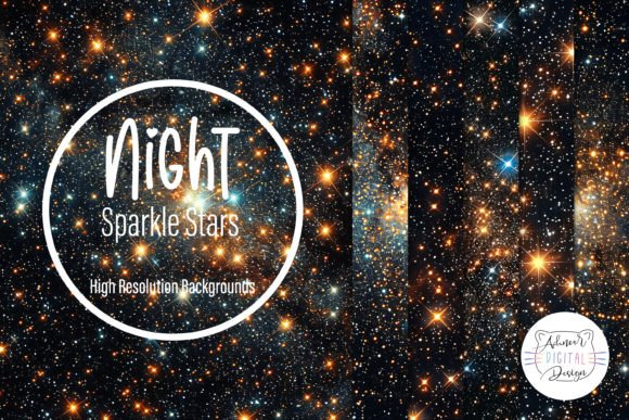 Night Sparkle Stars Backgrounds Bundle Graphic Backgrounds By achmardigitaldesign