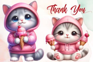 Pink Cat Hoodie Sublimation Clipart Graphic Illustrations By RobertsArt 5