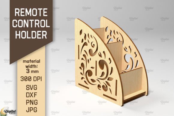 Remote Control Holder. Storage Box Laser Graphic 3D SVG By Digital Idea