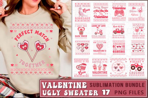 Retro Valentines Ugly Sweater Bundle Graphic Crafts By Extreme DesignArt