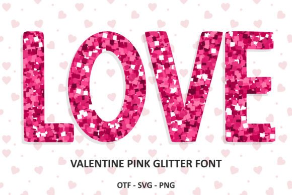 Valentine Pink Glitter Polices de Couleur Police Par Font Craft Studio