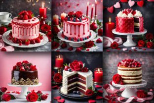 Valentines Cake Decorations Backgrounds Graphic Backgrounds By srempire 2