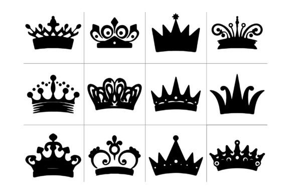 Set of Princess Crown Silhouettes SVG Graphic Crafts By AMdesk