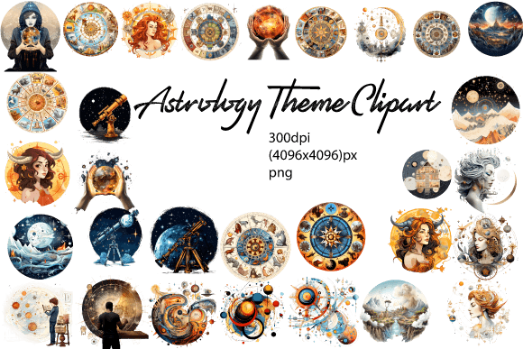 Astrology Theme Clipart Graphic Illustrations By Dream Squad